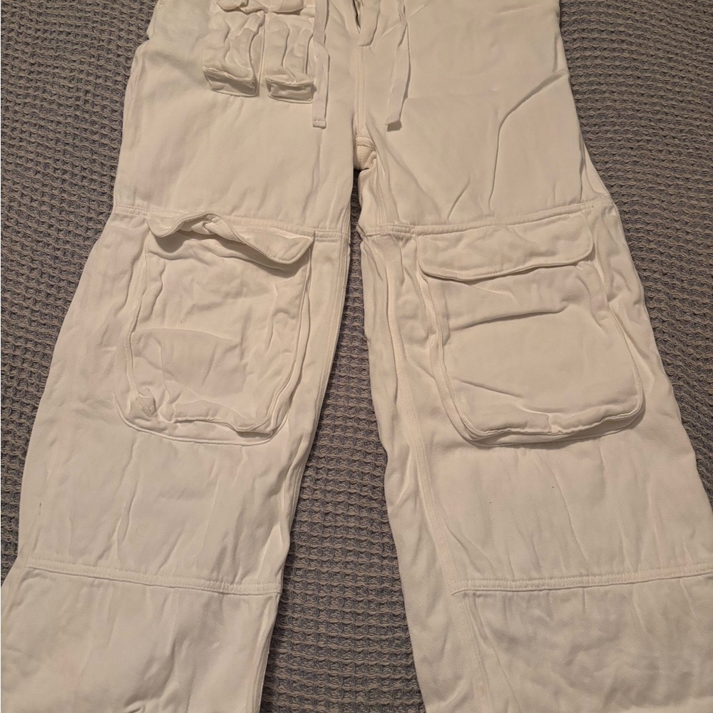 House of Sunny White Cargo Style Pants